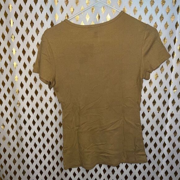 Nude neutral ribbed t-shirt and long sleeve top size M bundle - Picture 5 of 7